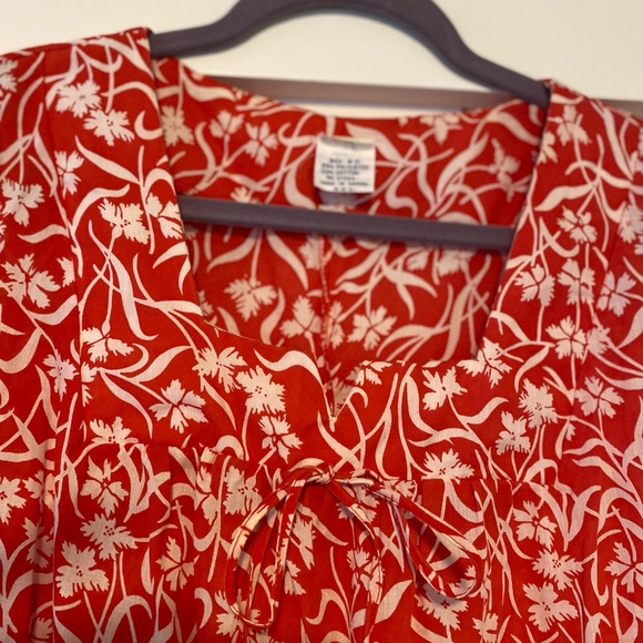 Vintage House Dress Red Floral - Picture 7 of 8